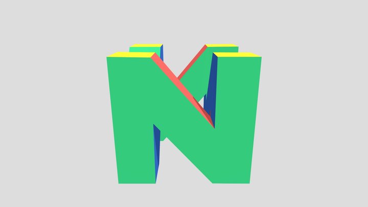 Nintendo 64 Logo 3D Model