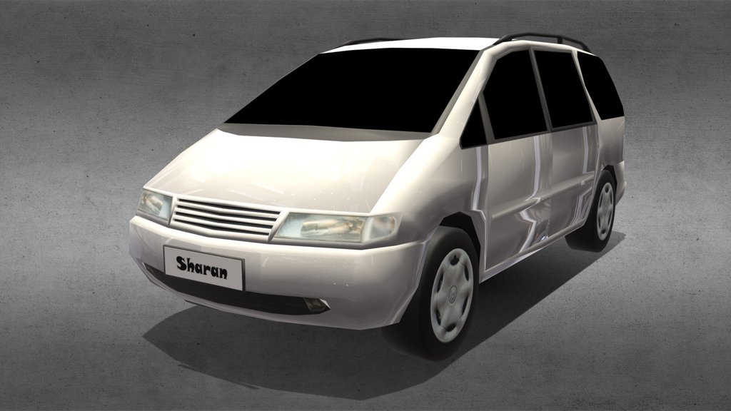 Low Poly Volkswagen Sharan Grey 1997