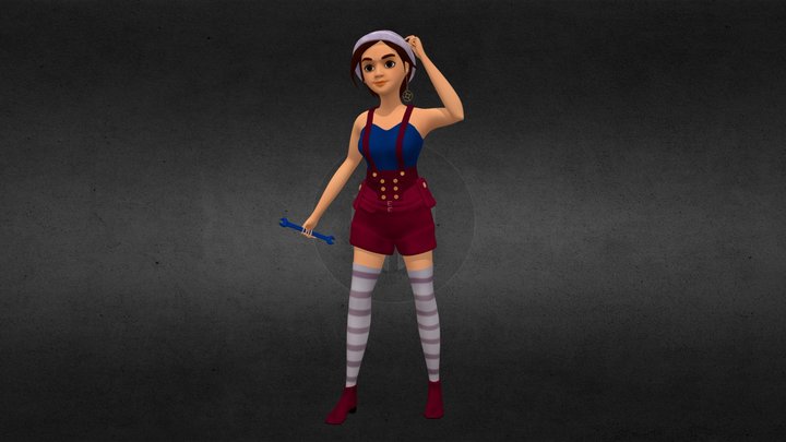 Steampunk Girl 3D Model