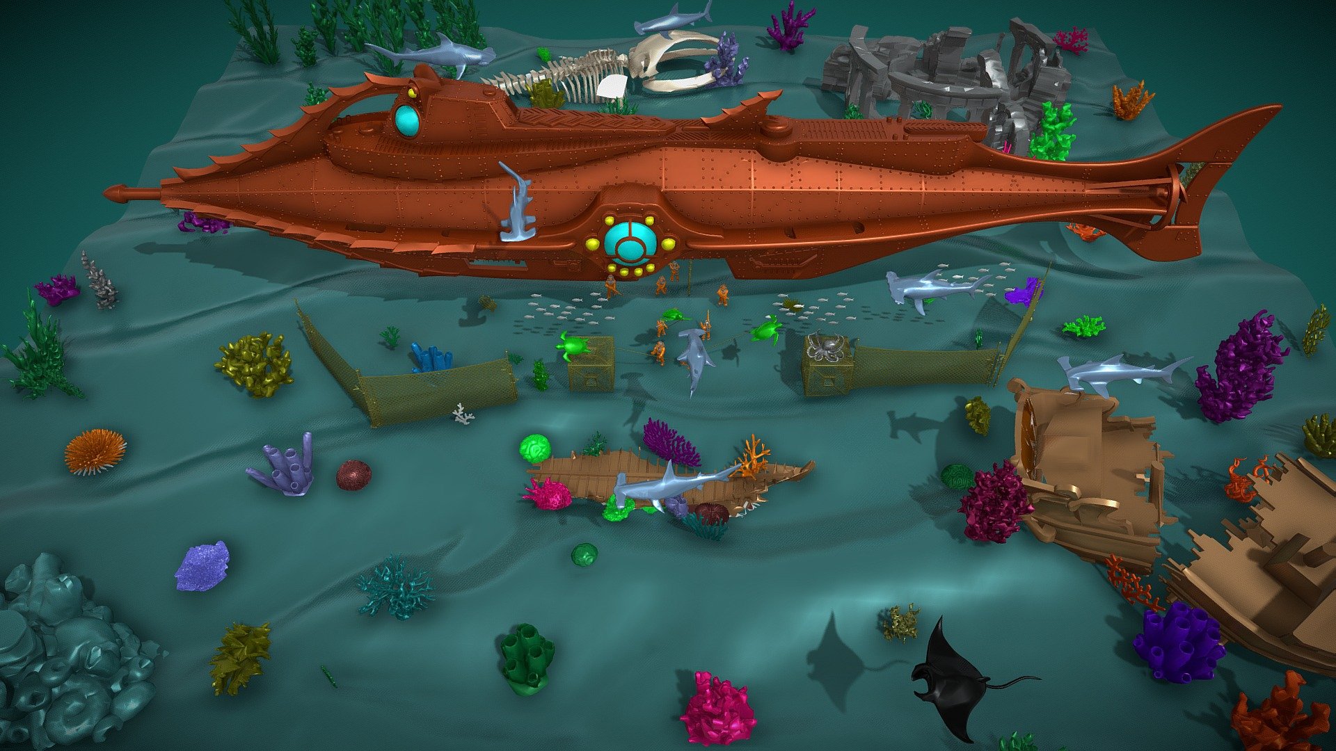 Nautilus Crew Harvesting Food