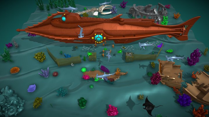 Nautilus Crew Harvesting Food – Gratis 3D-model STL
