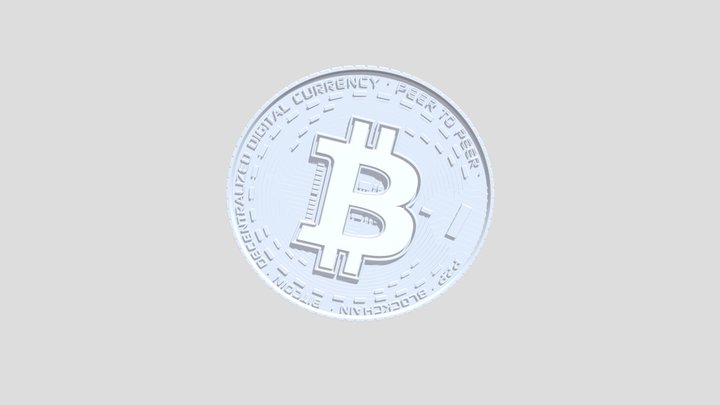 Bitcoin Metal Coin 3D Model