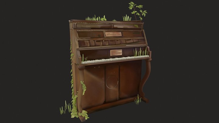 Old Aesthetic Piano 3D Model