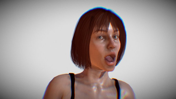 Facial animation of a sexy girl 3D Model