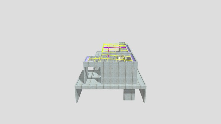 ESTRUTURA PAREDES DE CONCRETO E METÁLICA 3D Model