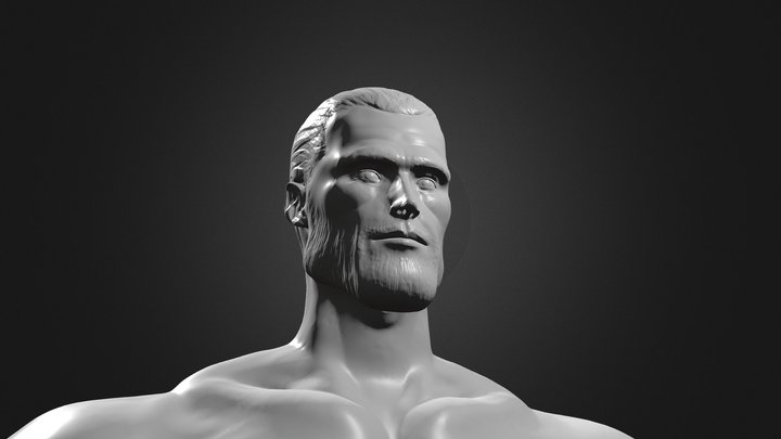 3D model Gigachad Face Model VR / AR / low-poly