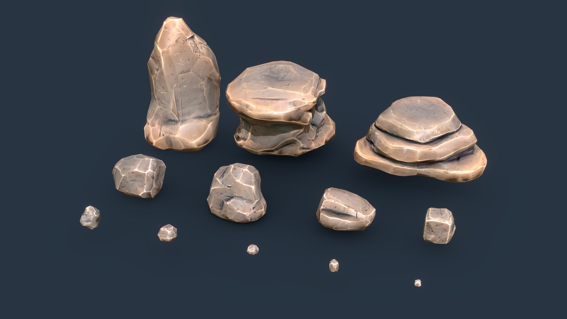 Rock_Stylized_Collection - 3D model by Elkandar [51c60fc] - Sketchfab