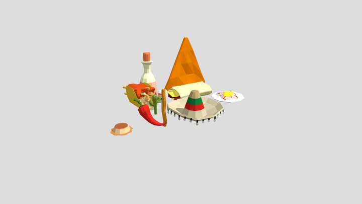 Low poly level props 3D Model