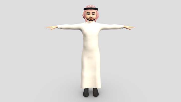 Toon Middle east Man 3D Model