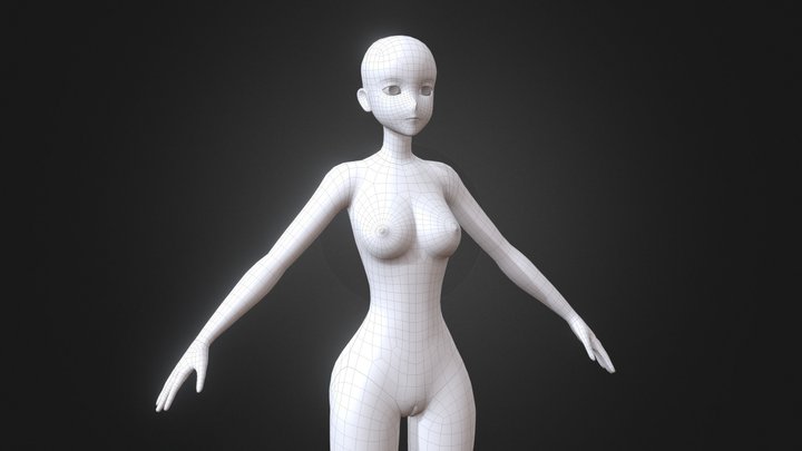 Anime Stylize base model Low-poly 3D model 02 3D Model