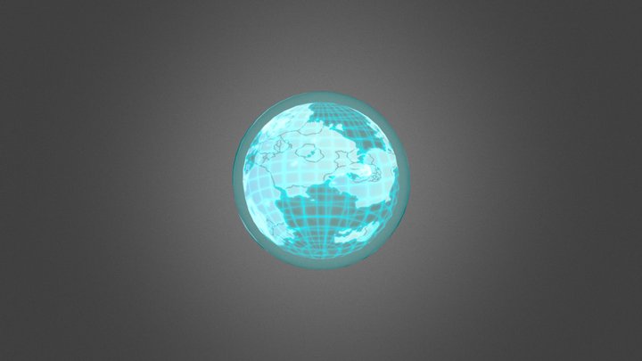 Holographic Neon Planet 3D Model