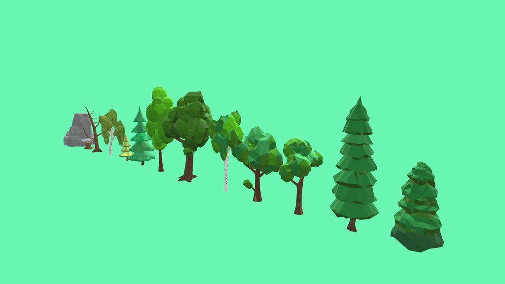 Low poly trees
