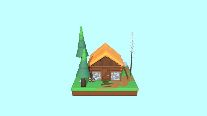 Lost wooden shack 3D Model