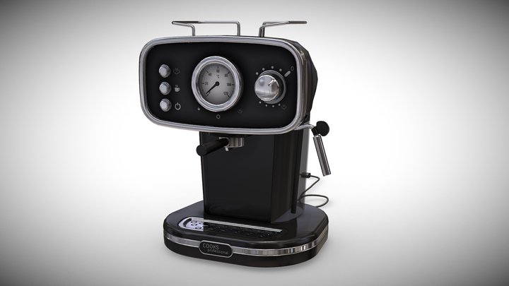 Retro Coffe Machine Lowpoly 3D Model