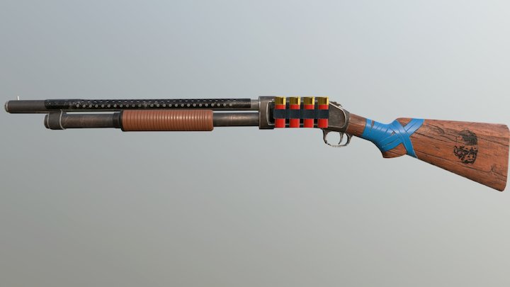 Pump Shotgun (Winchester M1897) 3D Model