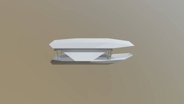 Untextured Boat 3D Model