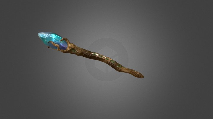 Bâton magique runique, staff with rhunes 3D Model