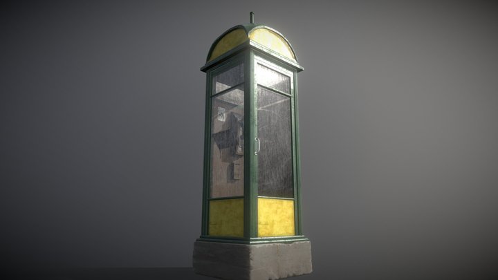 Old MaTaRt telefonfülke, Budapest phone booth 3D Model