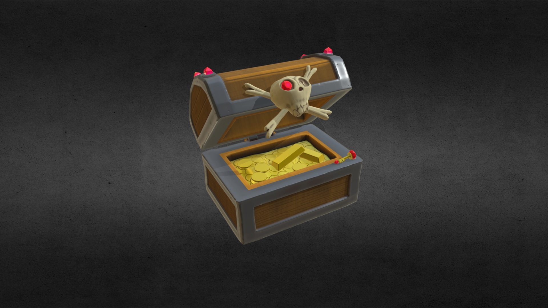 3D model Treasure Chest – 02 - This is a 3D model of the Treasure Chest - 02. The 3D model is about a small wooden toy.