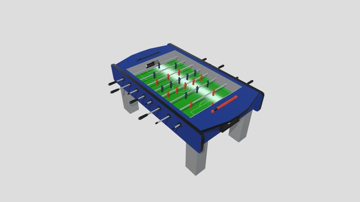 Professional Table Football/Foosball 3D Model