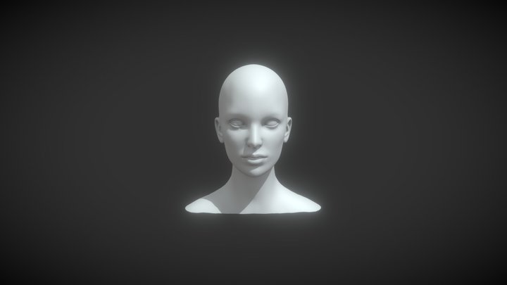 Female Head Base Animated Facial Expressions 3D Model