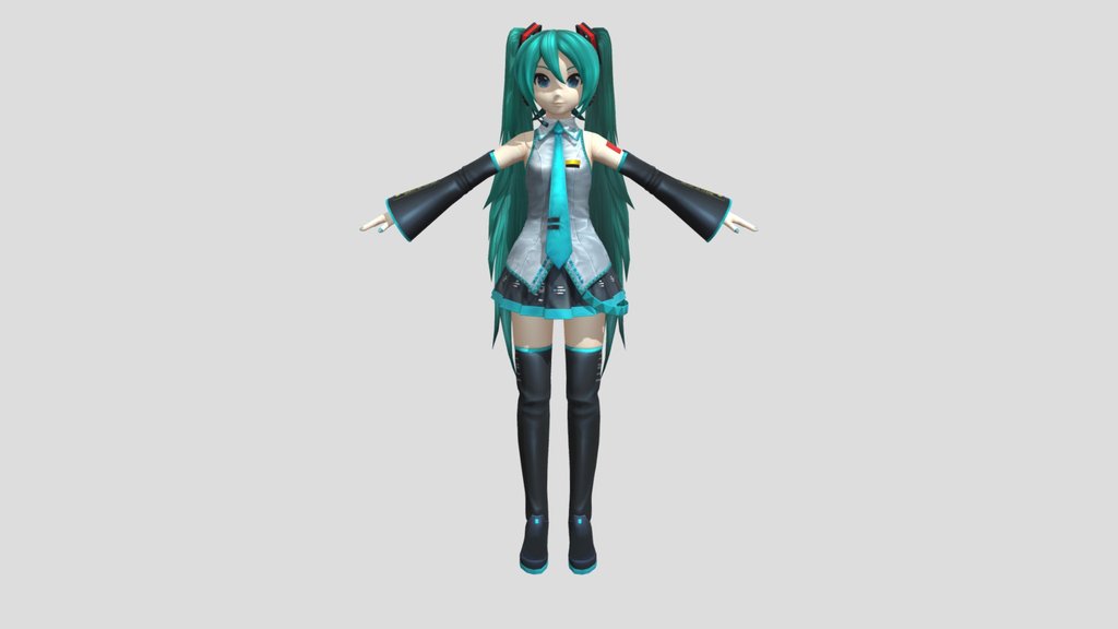 Miku Hatsune - VOCALOID - RIGGED