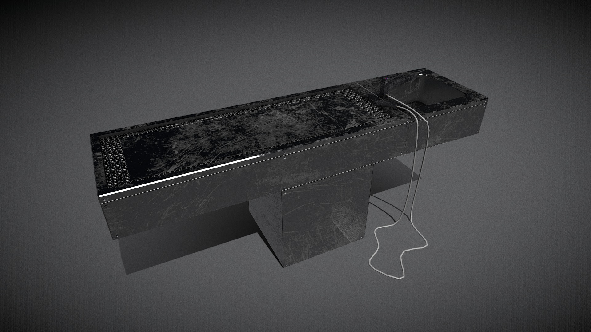 3D model Morgue Table clean - This is a 3D model of the Morgue Table clean. The 3D model is about a black and white photo of a computer chip.