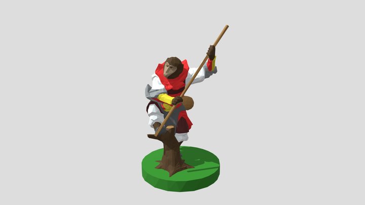 Monkey Sage Poly 3D Model