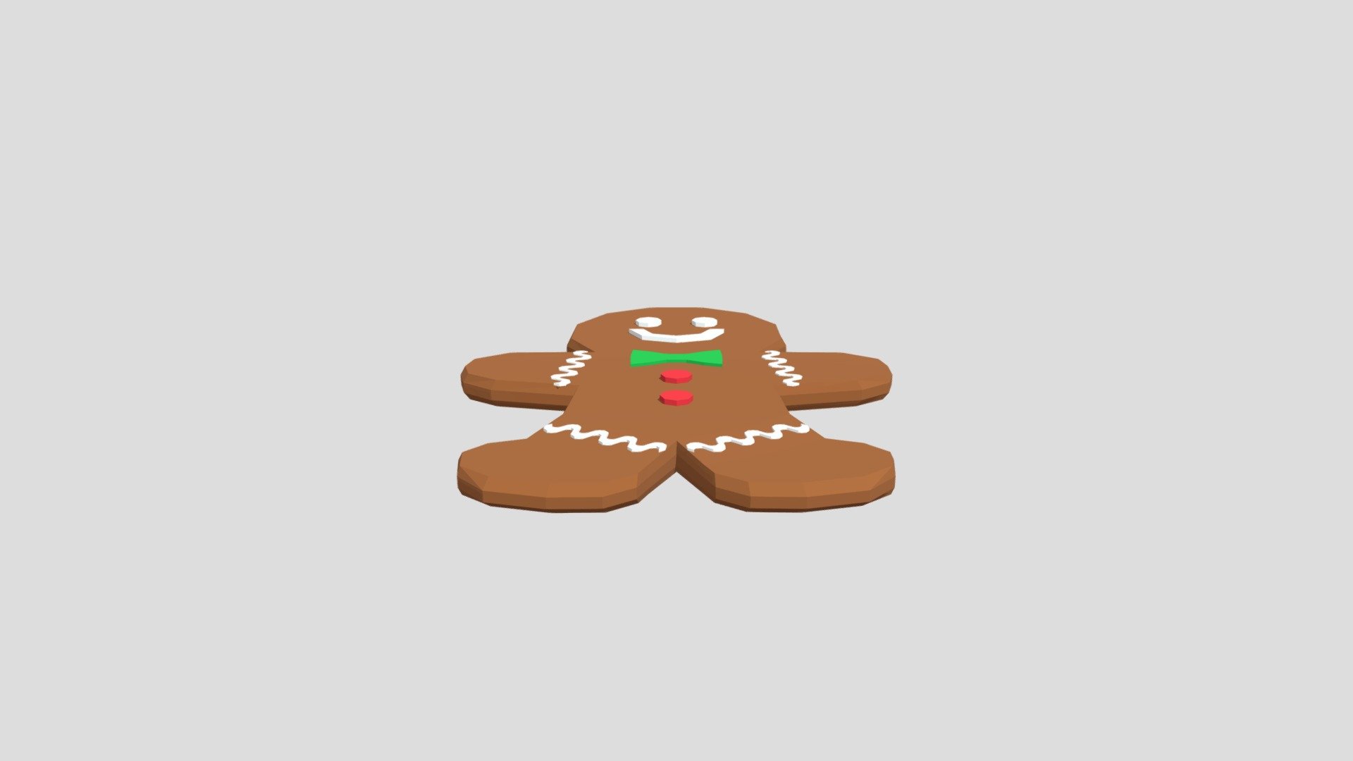 Gingerbread man from Poly by Google — Sketchfab embed 3D viewer