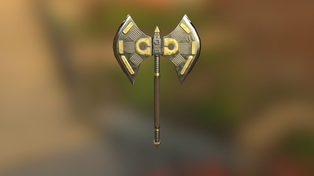 Battle Axe Mesh (UV) 3D Model