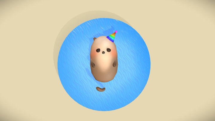 Rosa In The Pool (with a Party Hat on :3) 3D Model