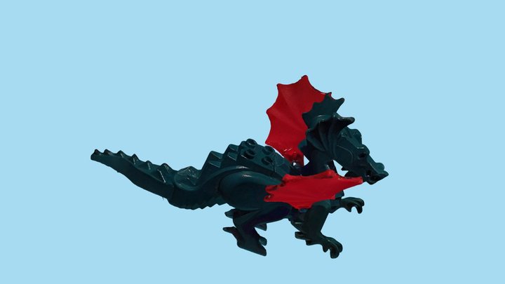 Vintage Green Lego Dragon 3D Model