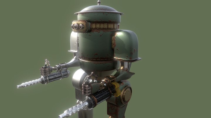 Steampunk Soldier Robot 3D Model