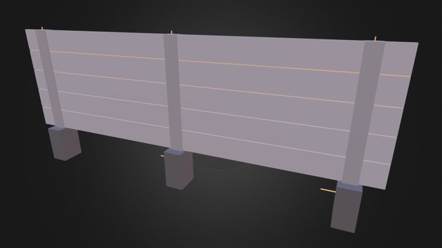 PROPOSED 5 PANEL HIGH FENCE 3D Model
