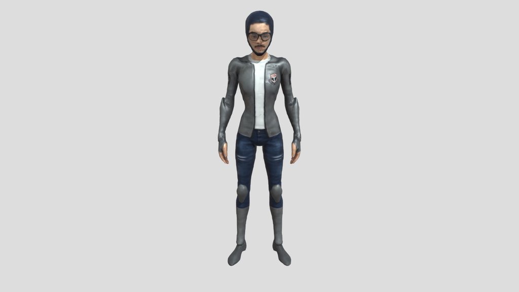 stylized gender-neutral cyber guardian character