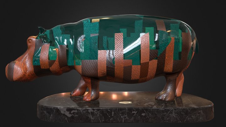 Hippo - Sculpture 3D Model