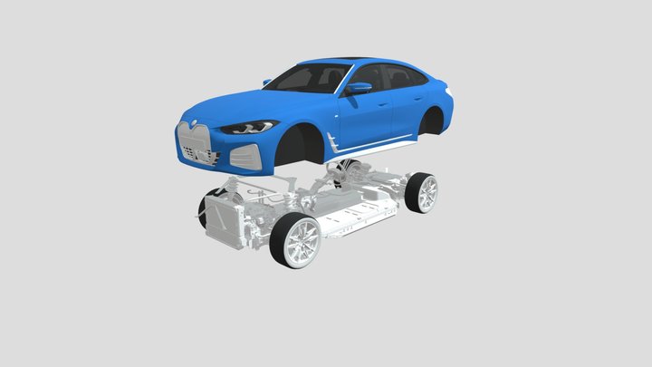 2022 BMW I4 M50 Technical Inner Workings 3D Model