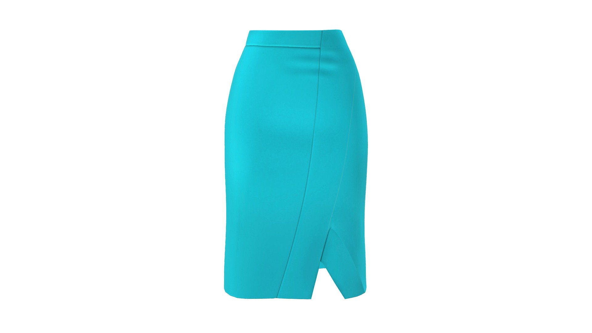 Female Blue Pencil Wrap Skirt - Buy Royalty Free 3D model by 3dia ...