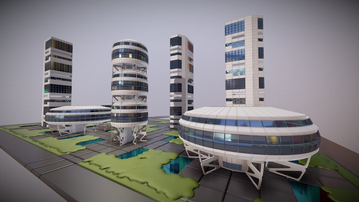 Multiple Building Props 3D Model