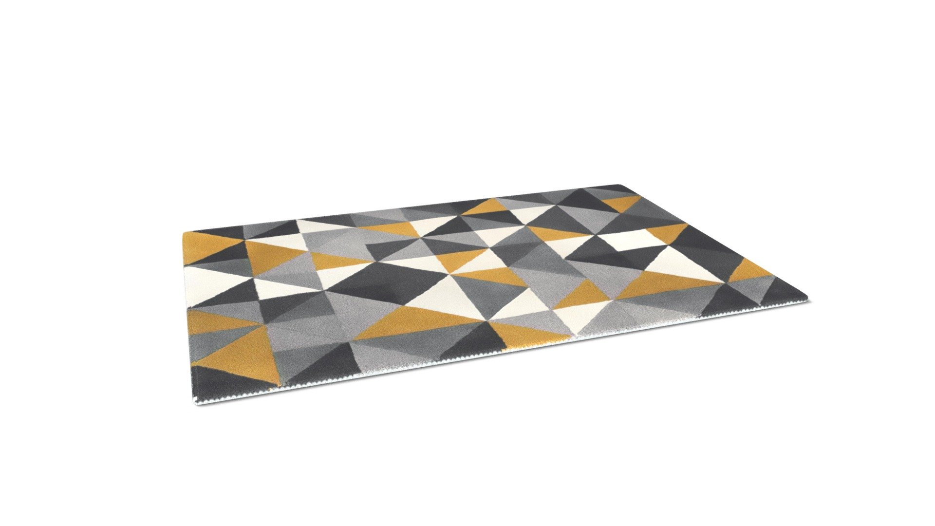 Henrik Wool Rug 160x230cm, Mustard and Grey Download Free 3D model by