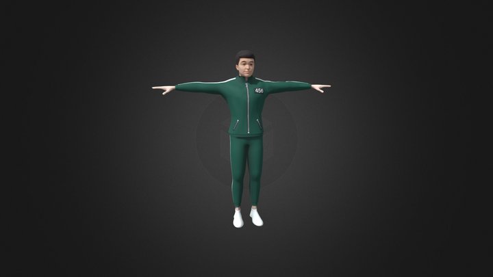 Squid Game Model | 456 number character | FREE 3D Model
