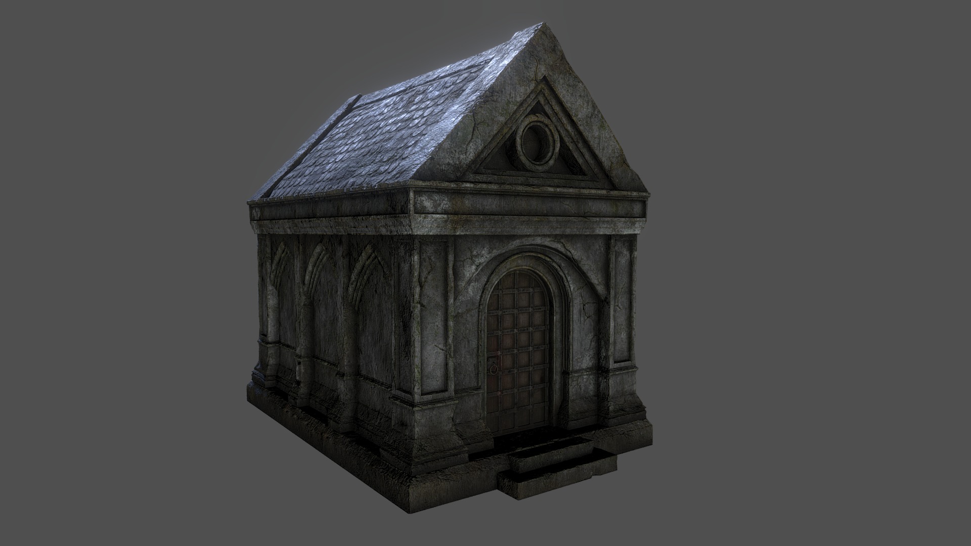 3D model Crypt - This is a 3D model of the Crypt. The 3D model is about a small wooden house.