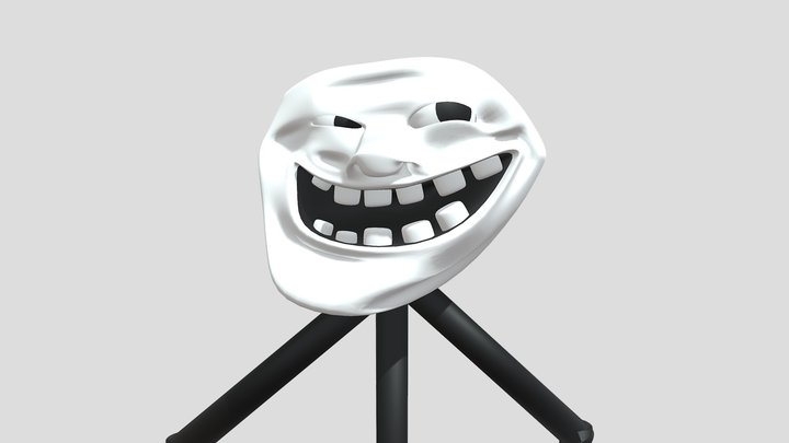 Trollface White 3D Model $24 - .3ds .blend .c4d .fbx .max .ma .lxo .obj -  Free3D