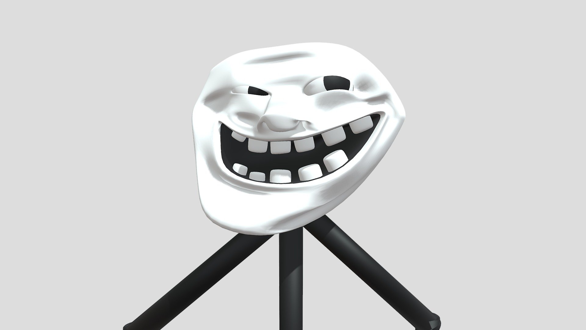 Troll Face and Posing Body 3D model 3D printable