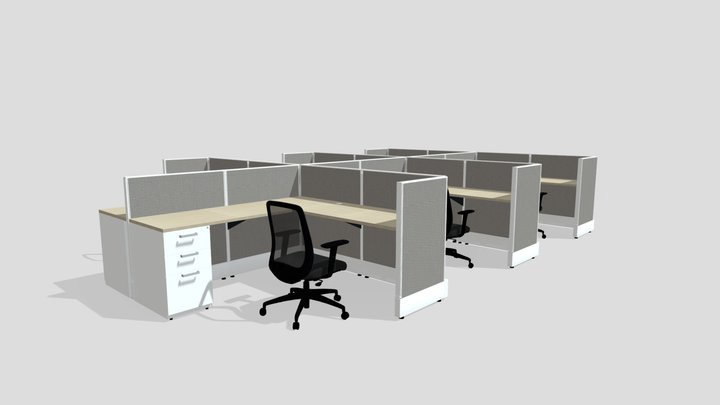 Idea Starter - Fixed Panel Workstation 3D Model