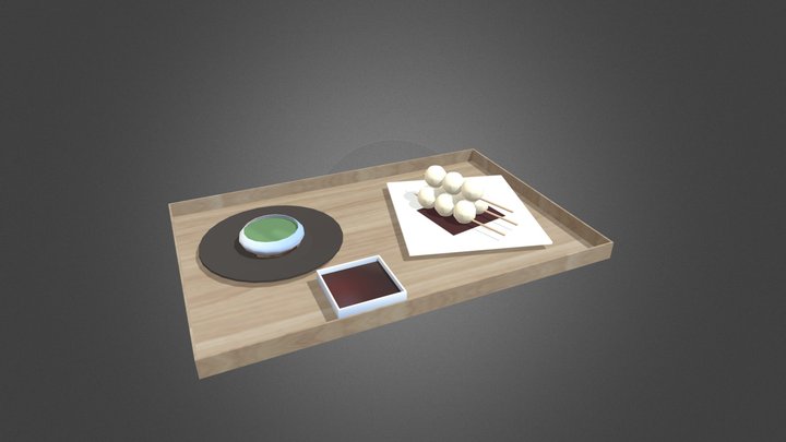 Japanese snack dango 3D Model