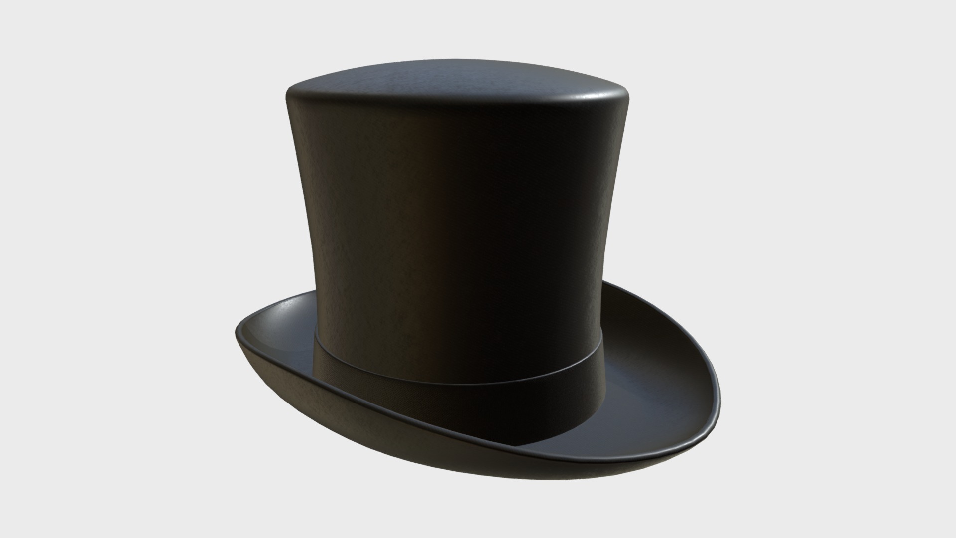 3D model Top hat - This is a 3D model of the Top hat. The 3D model is about a black hat with a black band.