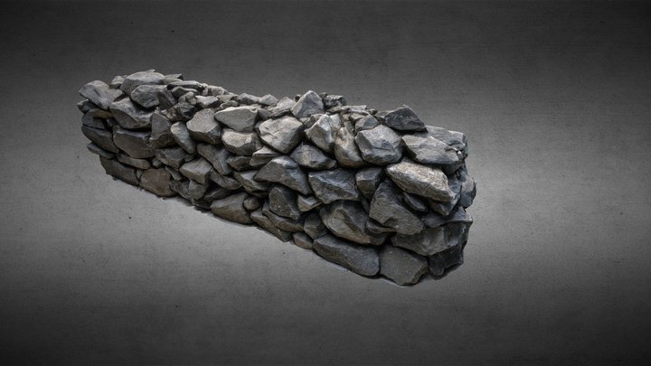 Dry Stone Wall 3D Model