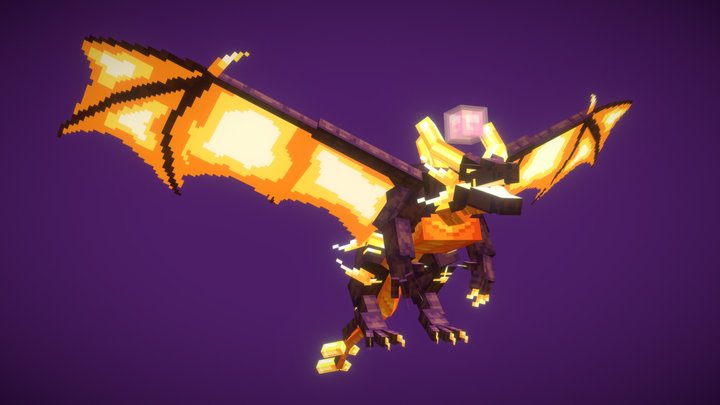 Fire dragon minecraft 3D Model