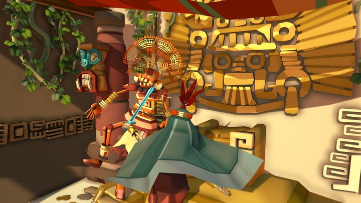 Battle and Temple mayan 3D Model